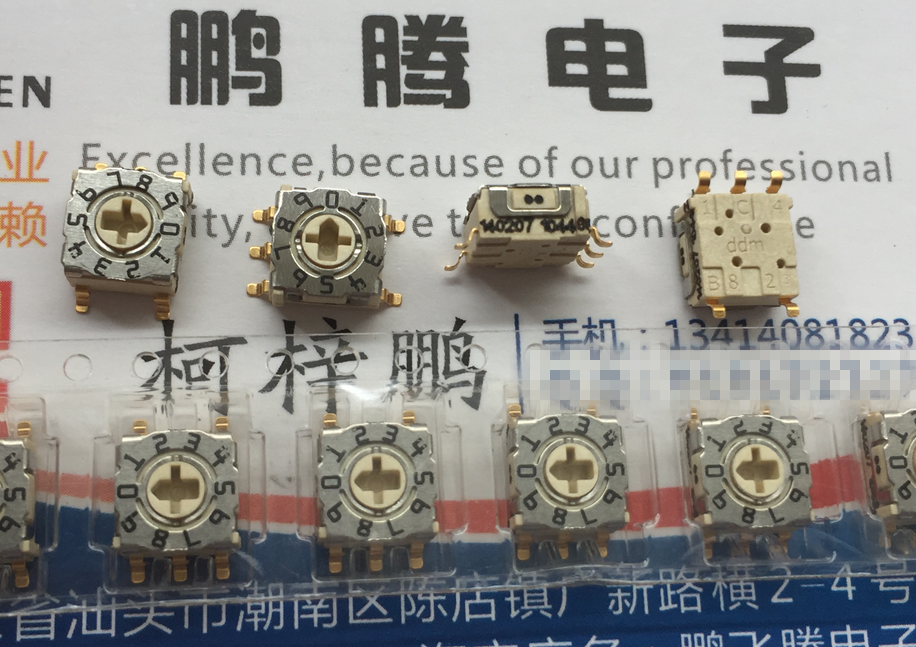 德国ddm 528-21503201505 0-9/10位 旋转编码拨码开关 贴片5脚 正码 镀金脚 3:2 原装德国ddm 有详细资料尺寸图 7.2 x 7.1 x 3.7 mm 一盘2000PCS 批量价格更优惠