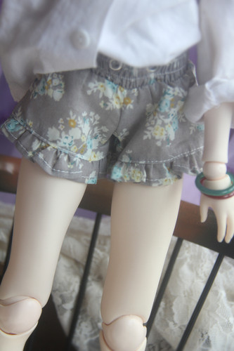 BJD/SD娃娃裤子1/34分短裤荷叶边MSD女娃热裤10女巨婴可穿200包邮