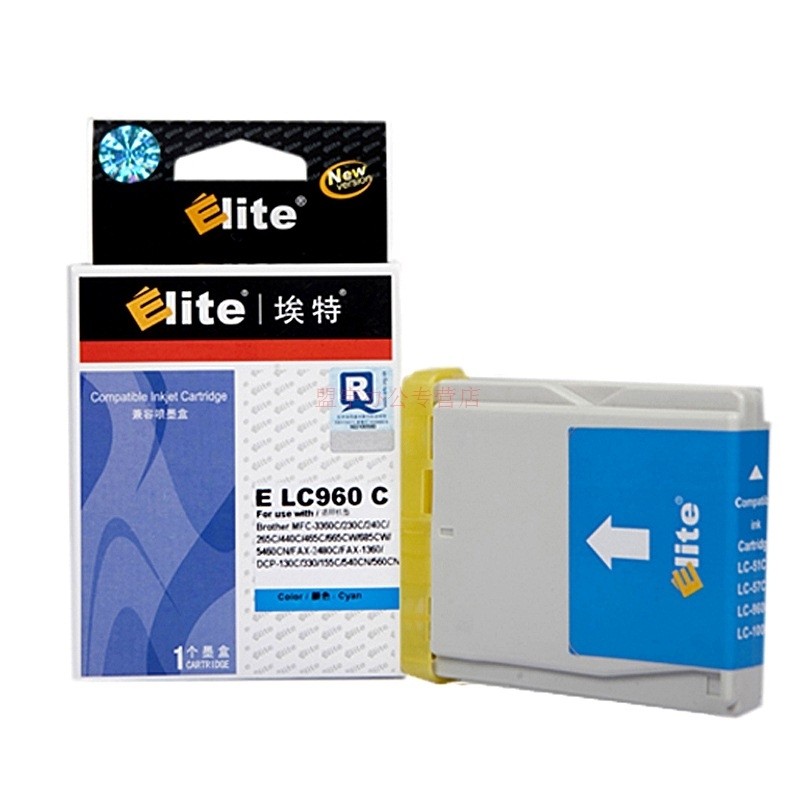 埃特（Elite） E LC960 青色墨盒 适用兄弟MFC-3360C/230C/240C