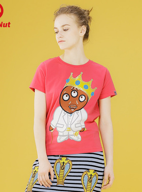 DEVIL NUT潮牌 恶魔 熨帖 三只眼纯棉 女式 短袖  PARTY SFO