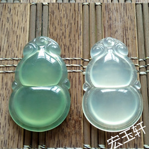 岫玉吊坠葫芦精品天然玉石挂件冰种绿色男女款式玉器工艺礼品 A货