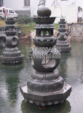 仿古寺庙雕刻石灯