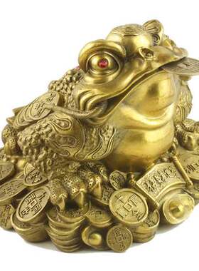 家居风水吉祥物 铜制 铜金蟾  蟾蜍  小号