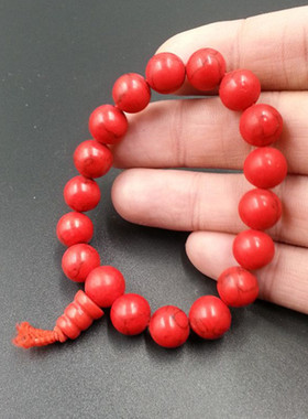 时尚风天然玉石红色毫米现货手串