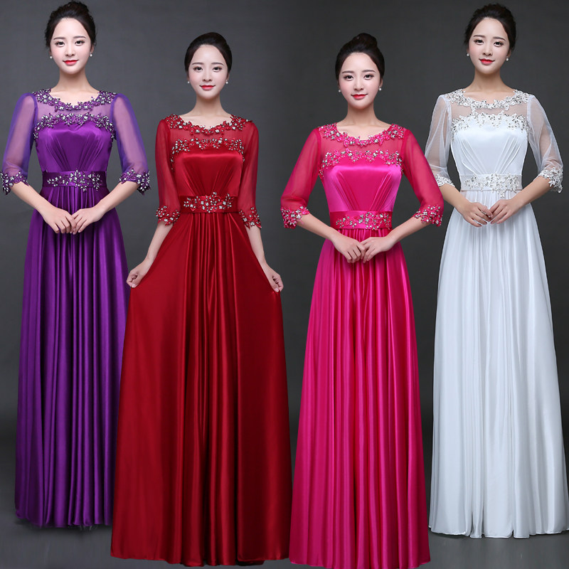 大合唱服长裙现代演出服成人女新款主持宴会晚礼服合唱团演出服装在类目 女装/女士精品, 婚纱/旗袍/礼服, 礼服/晚装中 - 来自Buy2taobao.com提供专业的淘宝代购服务