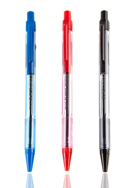 PILOT百乐怀旧BPK-P按动式圆珠笔按压元珠笔0.7MM黑蓝红色中油笔