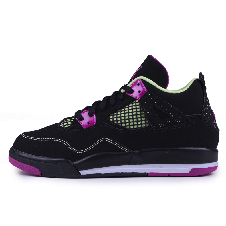 12月01日最新优惠Air Jordan 4 AJ4 乔4 PS 黑紫 童鞋篮球鞋 487725-0