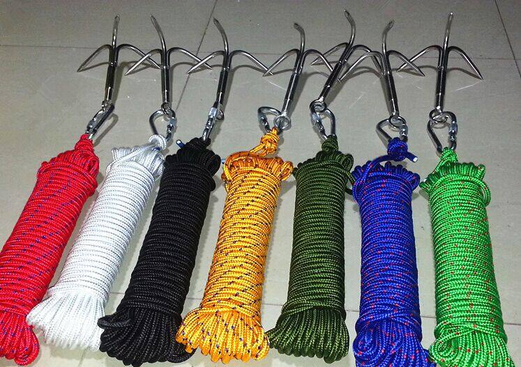 包邮不锈钢飞虎爪 安全绳20米攀爬钩野外求生钩 攀爬绳抓钩 猫钩