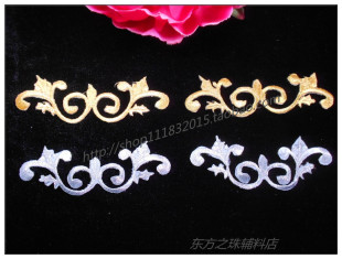 补丁中式 手工diy材料 绣片背带胶金银刺绣布贴花 辅料 舞台服装