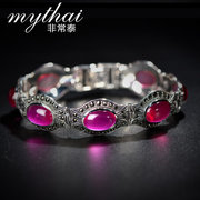 Very vintage Korean Thai women bracelet Europe fashion original wide bracelets silver jewelry of genuine hand jewelry new