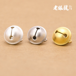 S925纯银磨砂哆啦A梦机器猫铃铛项手链吊坠挂饰女礼批工厂发$C