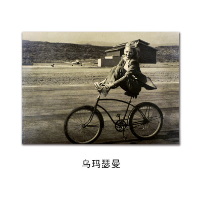 【A0281】布兰凯特骑自行车复古牛皮纸海报室内酒吧咖啡馆装饰画图片