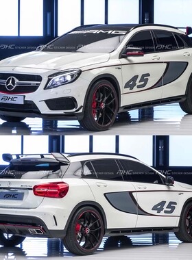 奔驰GLA45 AMG车贴拉花 车身腰线 整车贴纸A180/A200/A260/A250