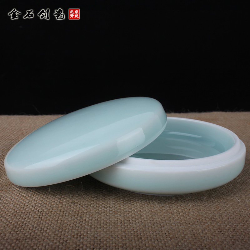 龙泉青瓷粉青朱砂胎质印章专用仿古印泥盒粉盒收藏大号印泥,文具电教/文化用品/商务用品,可爱印泥,淘宝优惠券,粉丝福利购,淘宝优惠卷