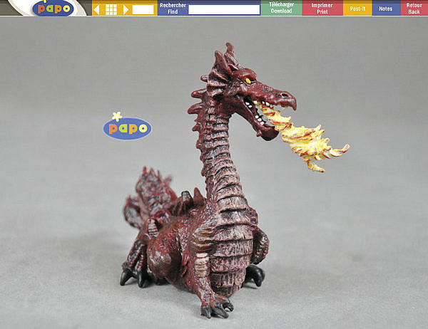 法国进口欧洲中古世纪褐色喷火巨龙 长12cm 造型精致 绝版可收藏