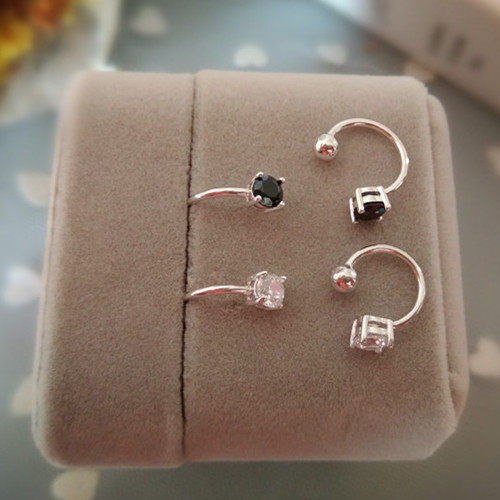 日韩国黑玛瑙色耳骨夹 无耳洞耳夹 气质简约s925纯银耳钉女防过敏,饰品/流行首饰/时尚饰品新,耳夹,淘宝优惠券,粉丝福利购,淘宝优惠卷