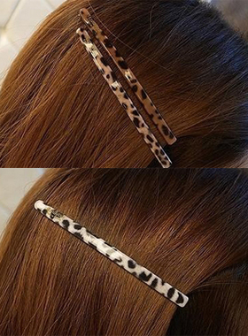 Aznavour韩国进口 AZ正品发饰 豹纹发夹 韩式一字夹发卡刘海边夹