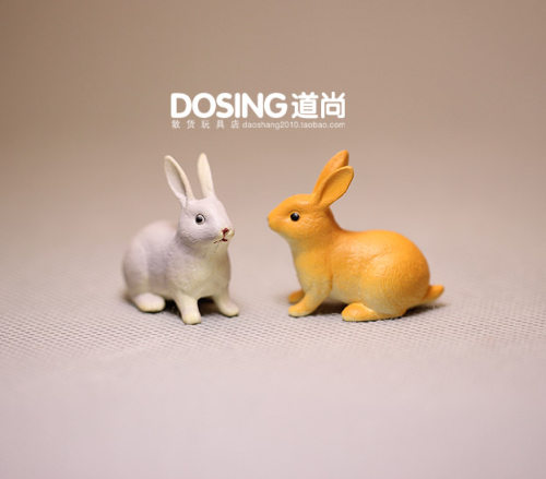 全新散货灰兔微缩配件仿真动物