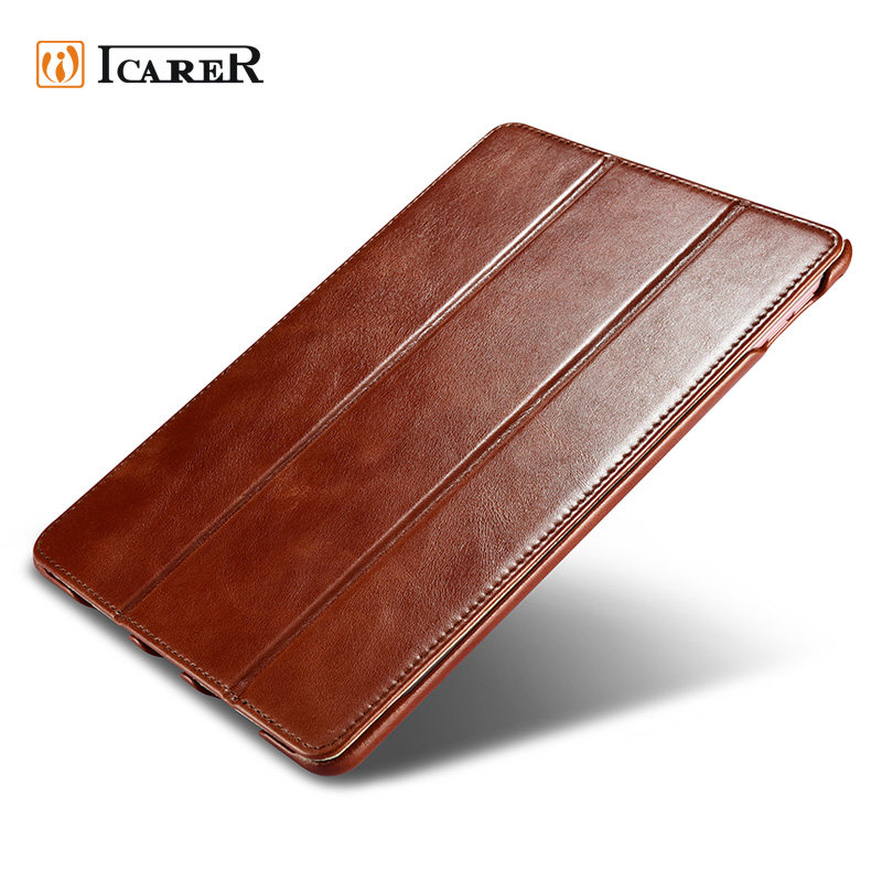 iCarer Vintage Series Smart Awakening Handmade Genuine Cowhide Leather Case Cover for Apple iPad Pro 12.9-inch & iPad Pro 9.7