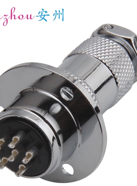 DF20-6芯航空插头19M-6A三眼法兰插座19M-6E圆形连接器GX20-6P