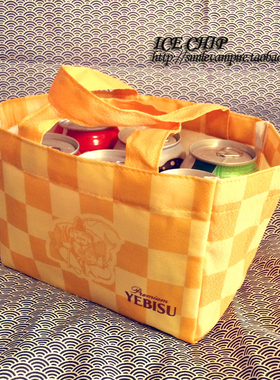 日本惠比寿啤酒活动便携迷你便当袋小号餐包饮料袋户外露营饭盒包