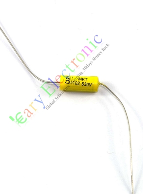 630V发烧无极铜脚音频音响0.001uf 黄色穿心轴向胆机耦合薄膜电容