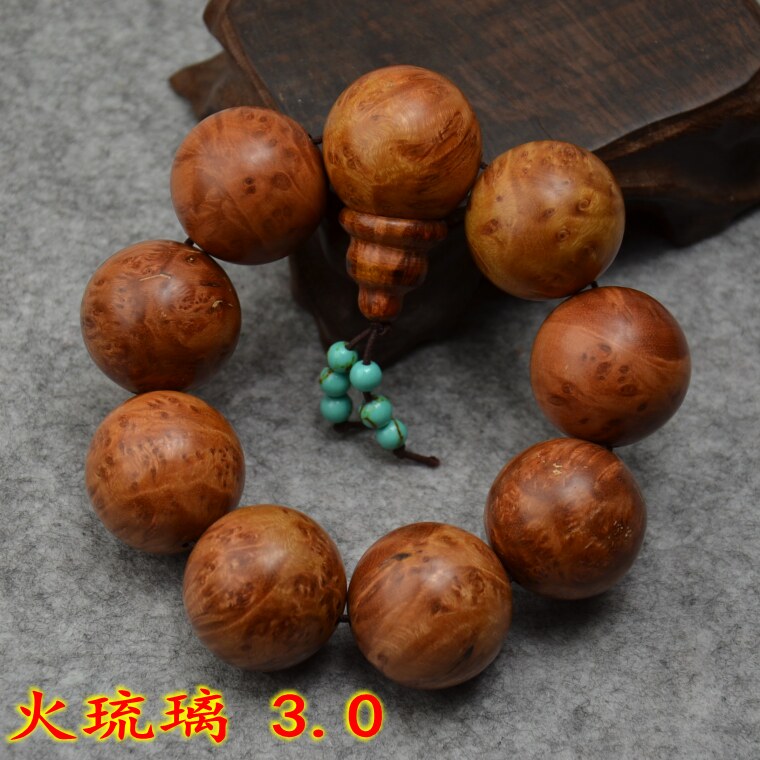琉璃疙瘩手串 火琉璃 铁琉璃 3.0 满花 粉红 鸡血红 非麻梨疙瘩