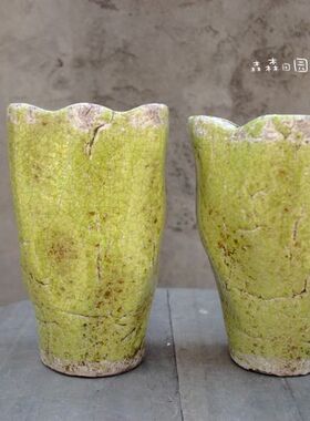 陶瓷做旧欧式风多肉植物高档花器