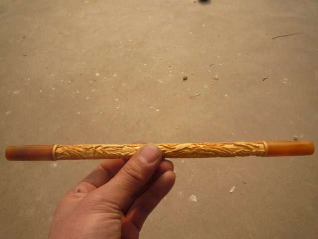 鸟笼，鸟具，靛颏笼画眉笼用，精品黄杨木雕刻松鹤鸟杠