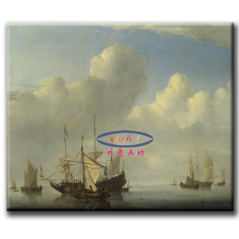 家居装饰画高清喷绘仿真无框画欧式定制客厅油画餐厅挂画海景帆船