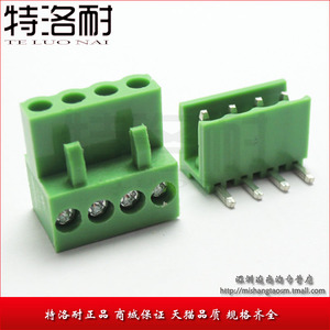 特洛耐 间距3.96MM HT3.96-4P 拔插式接线端子 HT396K 一套 弯针