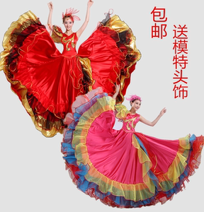 开场舞大摆裙西班牙斗牛舞蹈裙现代舞演出服表演服舞台服舞蹈服装