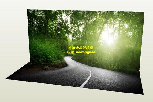 1比18 64 43森林高速公路道路马路 建筑车模场景汽车场景模型