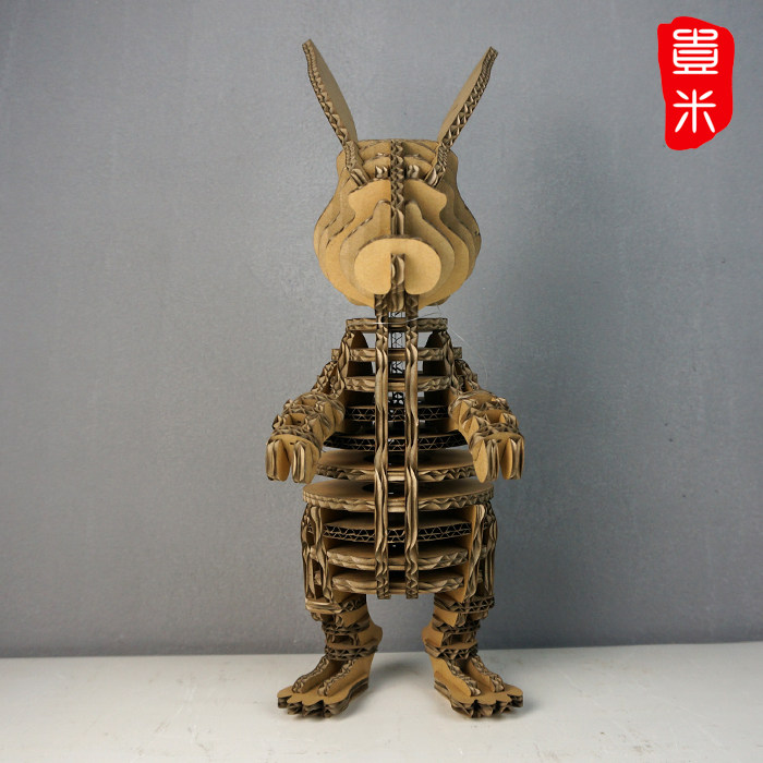 纸艺瓦楞纸 兔子落地摆件软装陈列美陈dp点展示场景道具
