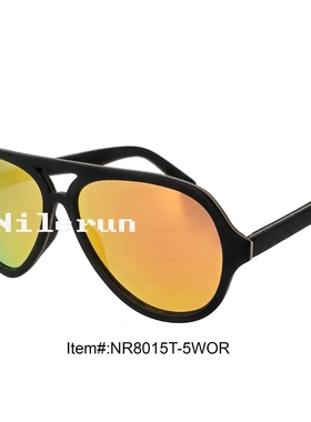 飞行员式太阳眼镜 橙色彩膜滑板木男女同款蛤蟆镜