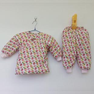 二桥牌新品纯手工 桑蚕丝棉袄 棉衣 加厚 新生儿斜襟套装水果款