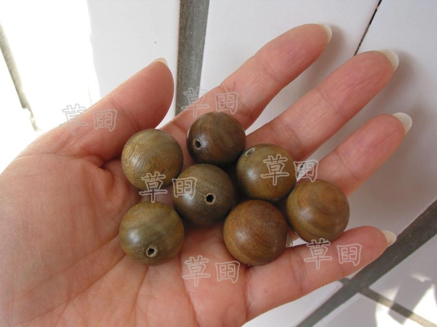diy天然绿檀木佛珠大颗20mm散珠