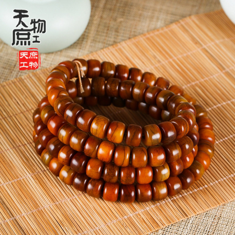 天然牛骨桶珠油润复古做旧做裂新品上市手珠腕珠diy饰品配件手链