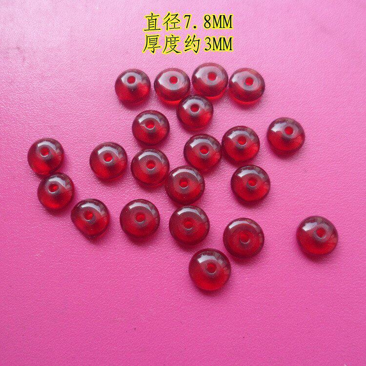 佛珠链配件血珀蜜蜡松香树脂血泊DIY圆珠散珠扁珠隔片算盘珠