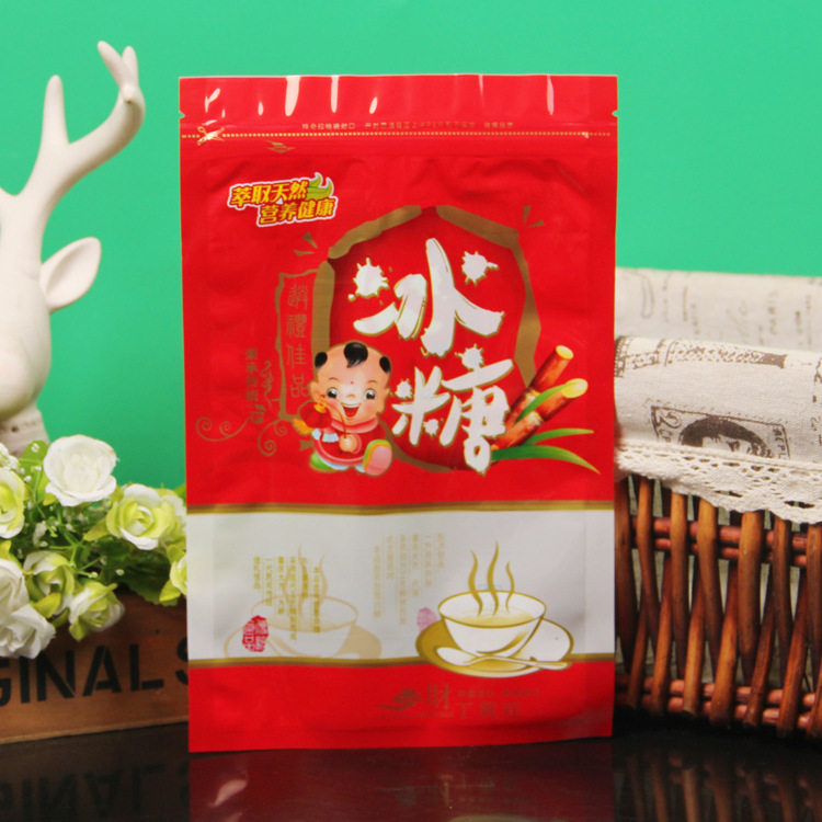 冰糖包装袋送来佳品冰糖单晶自封袋子糖500克塑料透明袋100只