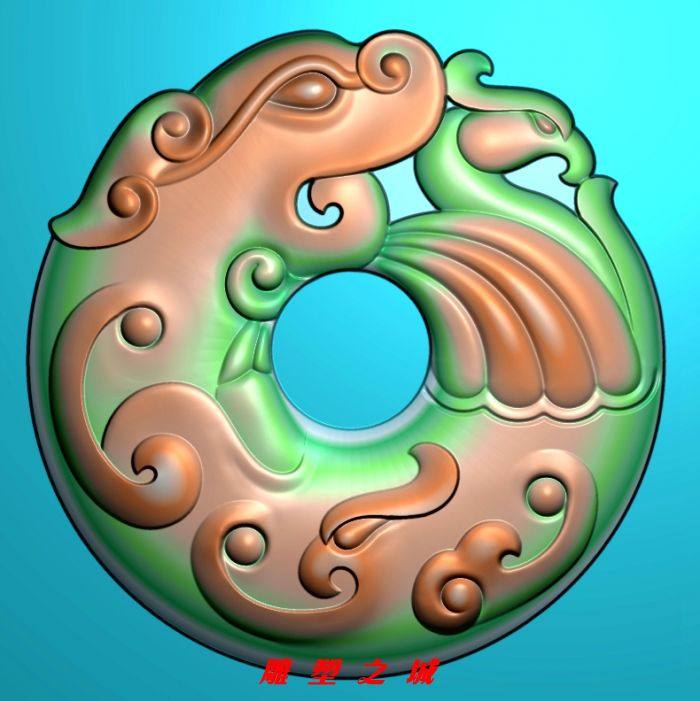 精雕图 灰度图 浮雕图 电脑雕刻图 玉雕仿古圆龙凤