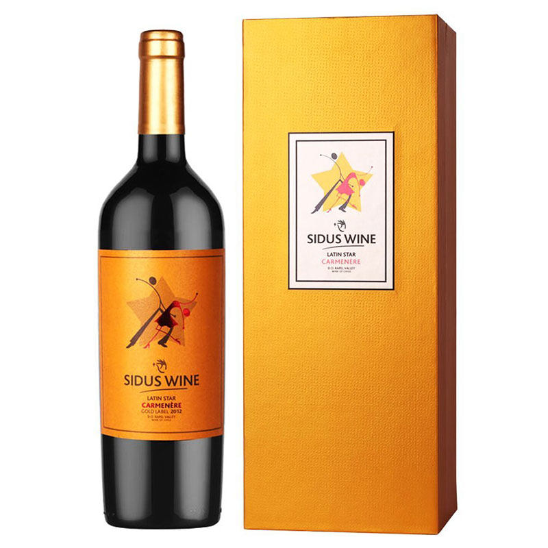 智利进口红酒星得斯拉丁之星金标干红佳美娜葡萄酒礼盒装单支正品