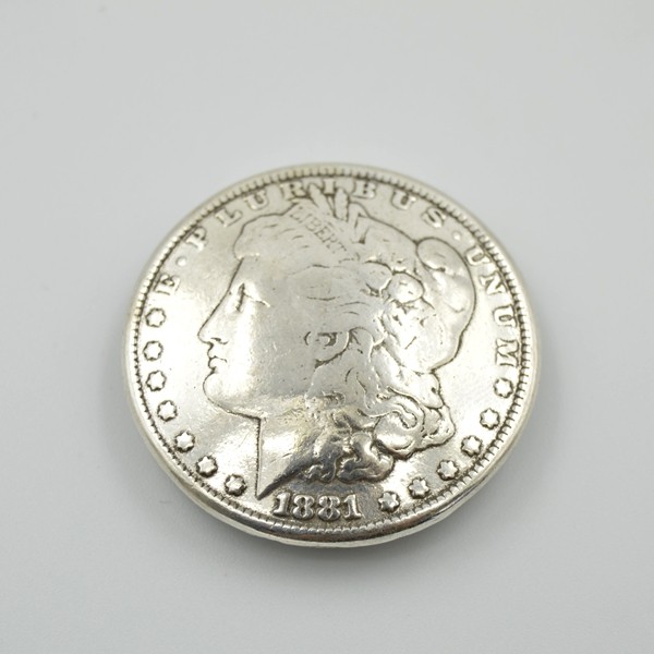 皮雕皮艺搭配五金古银装饰扣皮夹扣财布扣子美式摩根一美元皮具扣