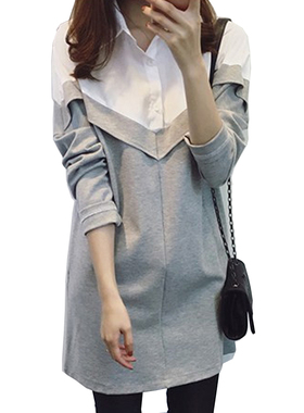 慈颜孕妇装孕妇裙秋装韩版长袖宽松大码中长款连衣裙YLYM8206