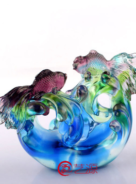 琉璃朋友同事风结婚情人节摆件