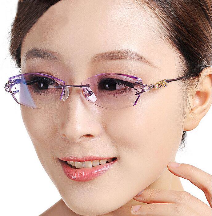 丹阳眼镜近视切边眼镜无框眼镜近视眼镜女眼镜架框韩国款钻石切边
