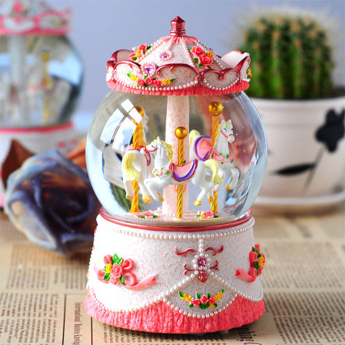 雪花八音盒音乐盒女生旋转木马