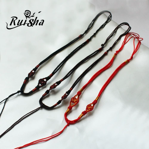 Аксессуары ручной работы, плетеная ручка, подвеска, золотое ожерелье из шнура, золотая вода из нефрита, изумрудный ремешок