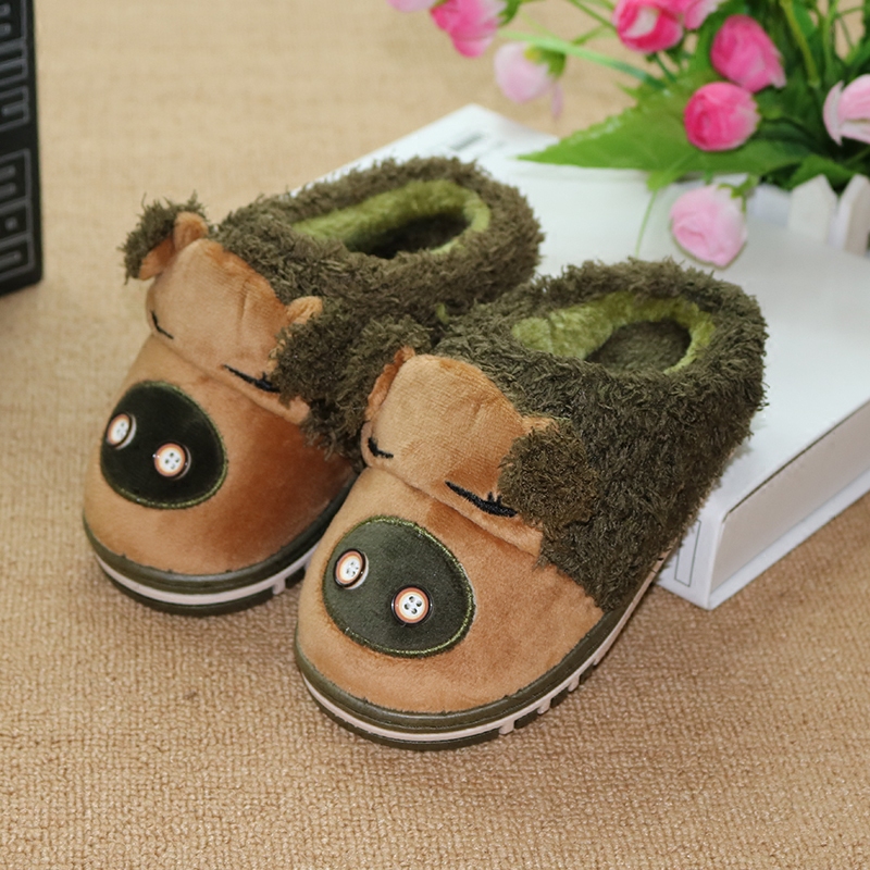 Chaussons enfants en suède pour hiver - semelle caoutchouc - Ref 986917 Image 1