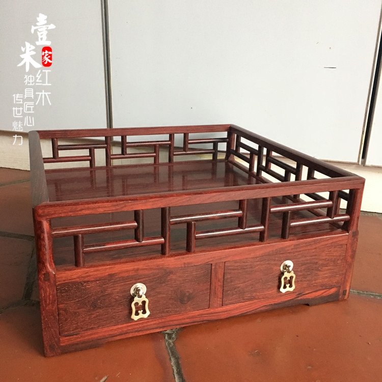 印度小叶紫檀王世襄款都承盘书架资料架实木文盘明式文房工艺礼品